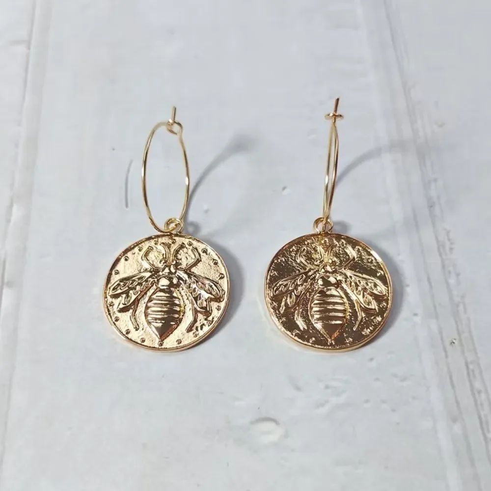 Bee Hoop Earrings #2423
